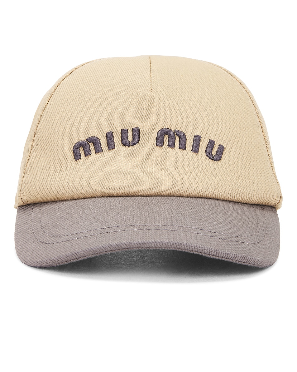 Image 1 of Miu Miu Baseball Hat in Sabbi & Marmo