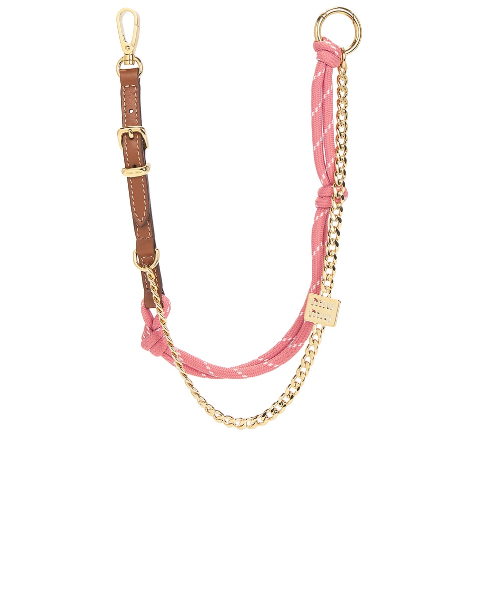 Image 1 of Miu Miu Trick Bag Charm in Cognac & Tamaris