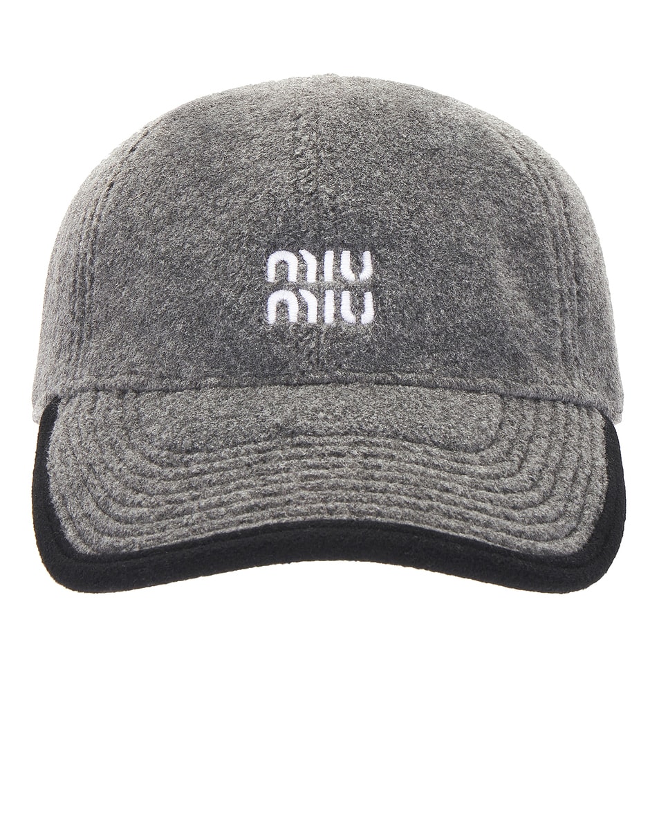 Image 1 of Miu Miu Baseball Cap in Grigio