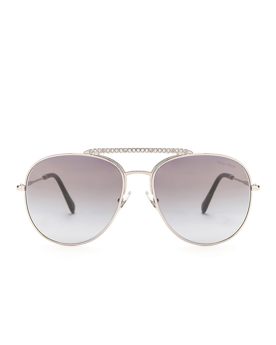 Image 1 of Miu Miu Aviator Sunglasses in Silver