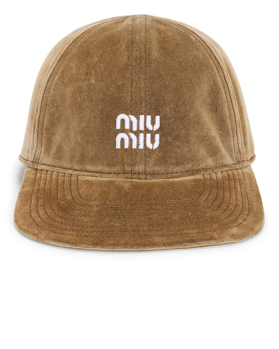 Image 1 of Miu Miu Baseball Cap in Sabbia & Nero