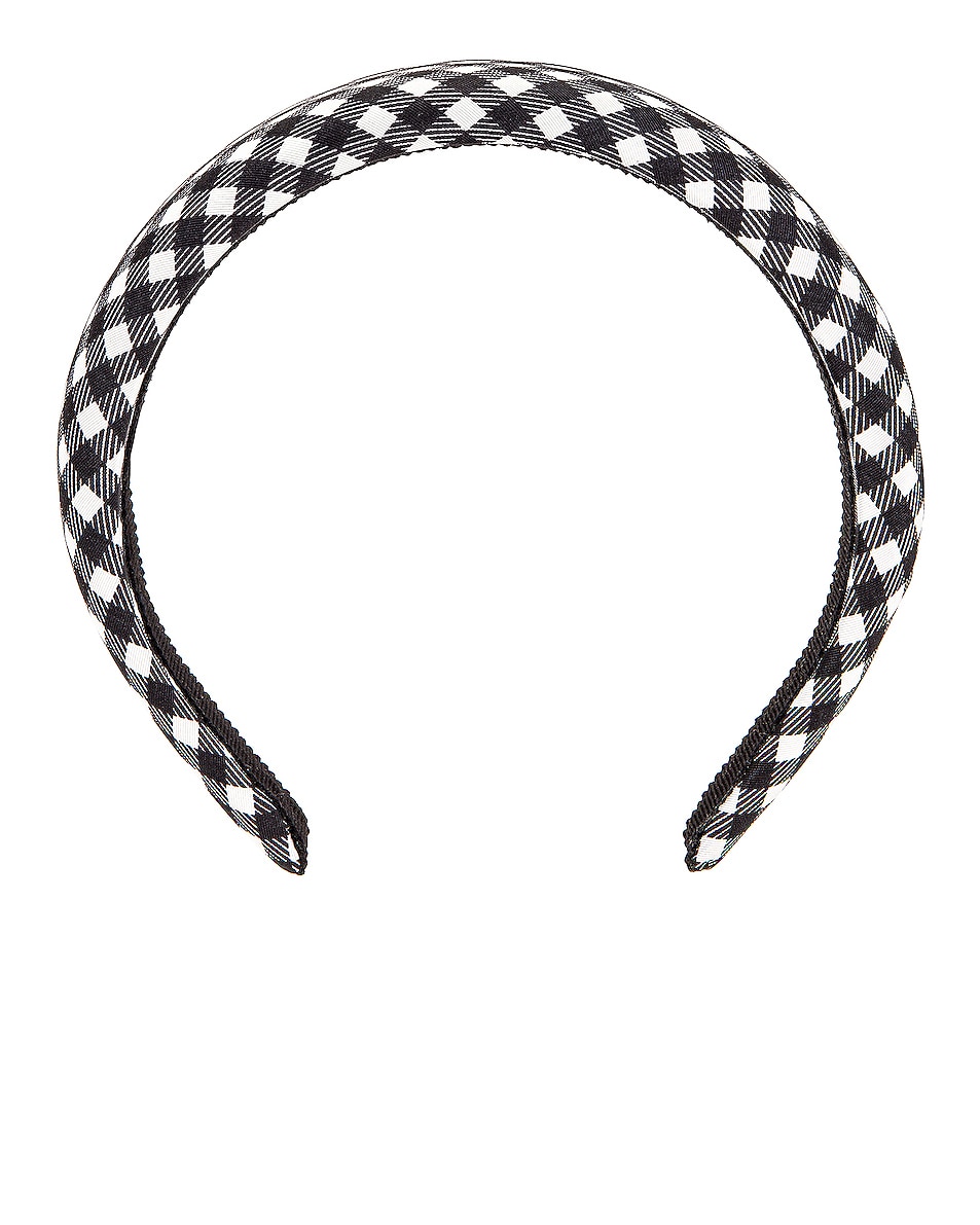 Image 1 of Miu Miu Gingham Headband in Nero & Bianco