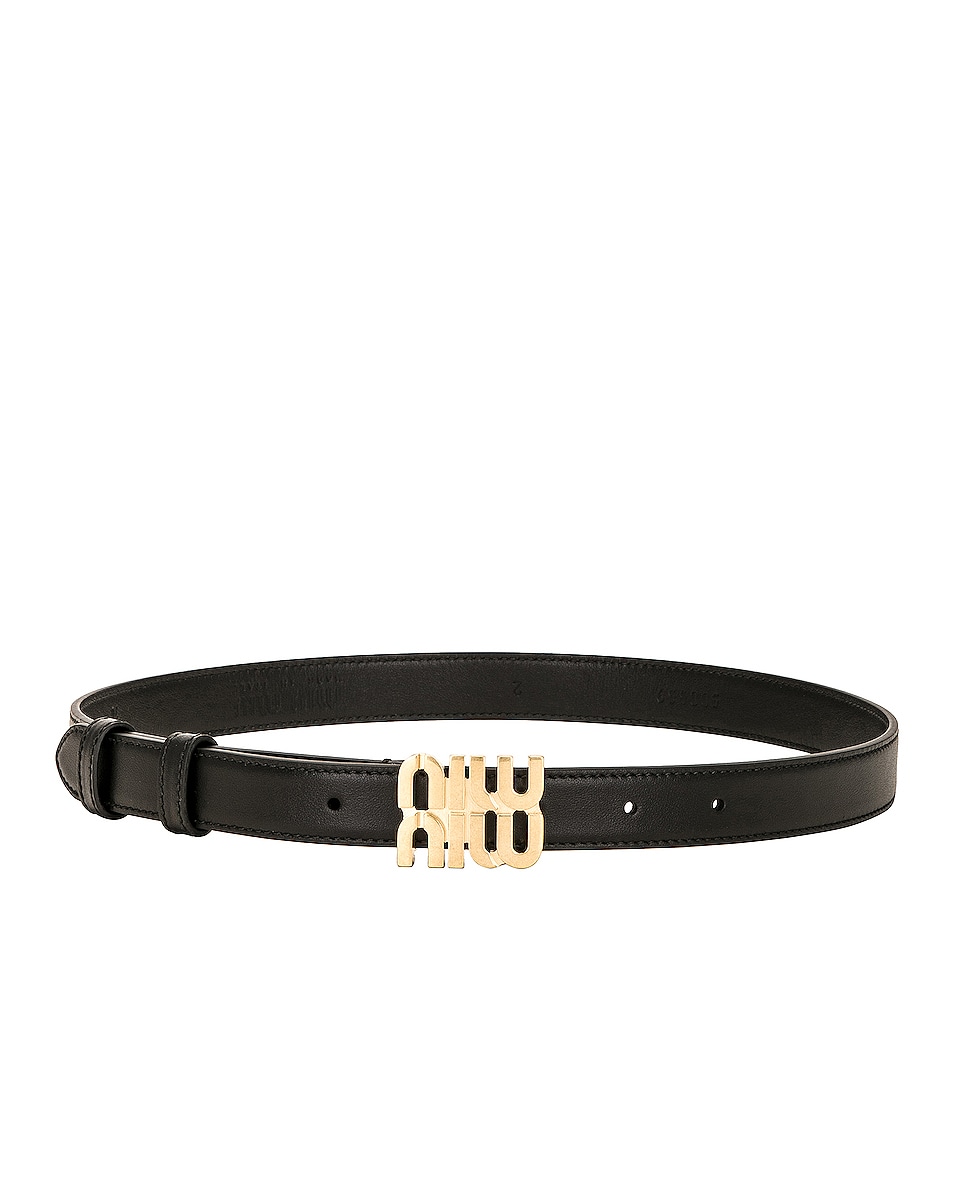 Image 1 of Miu Miu Leather Belt in Nero