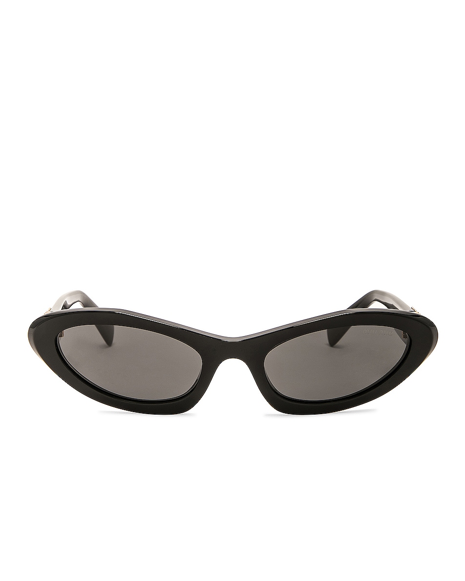 Image 1 of Miu Miu Oval Sunglasses in Black
