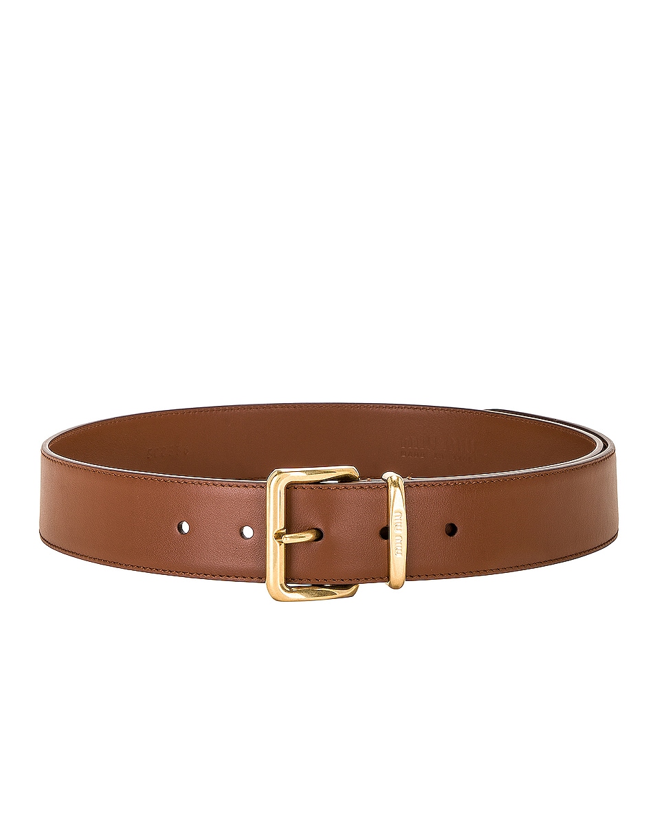 Image 1 of Miu Miu Buckle Belt in Tabacco