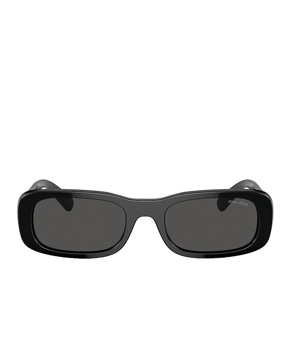 Image 1 of Miu Miu Rectangle Sunglasses in Black