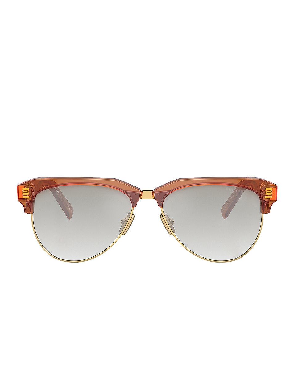 Image 1 of Miu Miu Aviator Sunglasses in Caramel