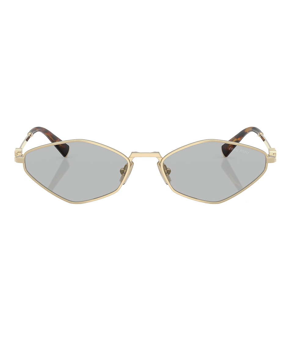 Image 1 of Miu Miu Geometric Sunglasses in Pale Gold