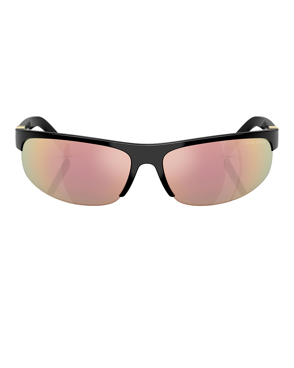 Image 1 of Miu Miu Shield Sunglasses in Black