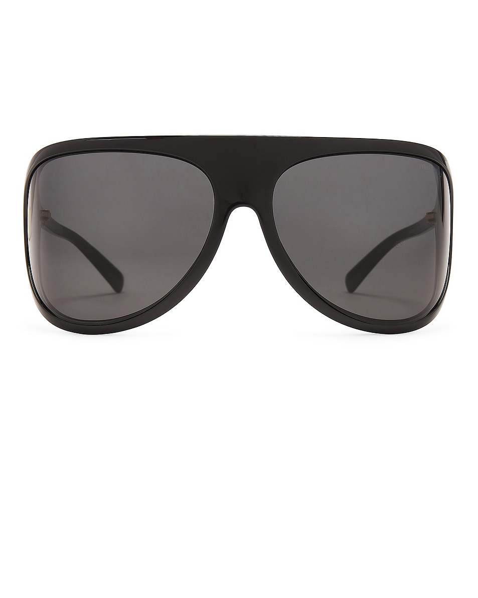 Image 1 of Miu Miu Shield Sunglasses in Black