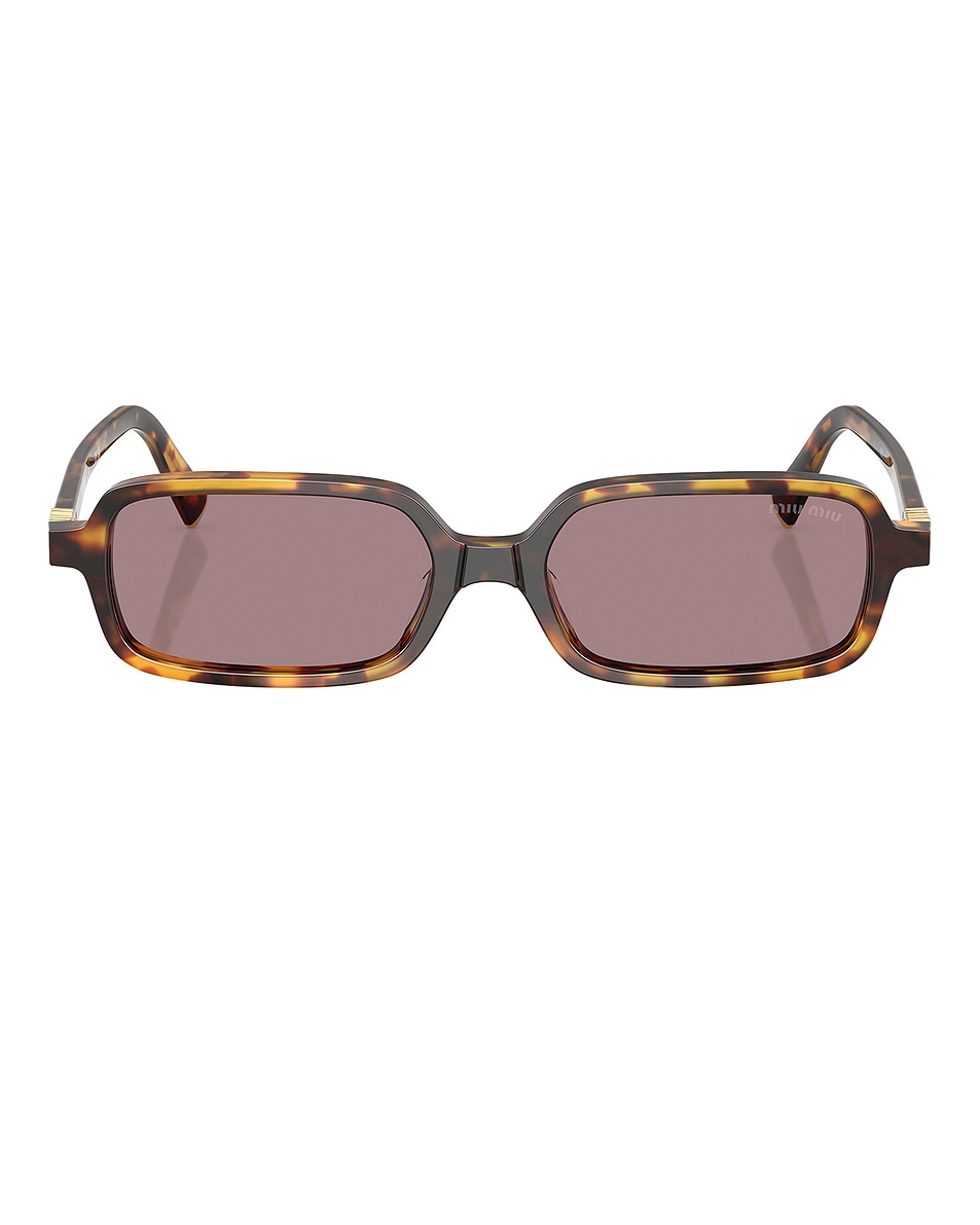 Image 1 of Miu Miu Rectangular Sunglasses in Havana