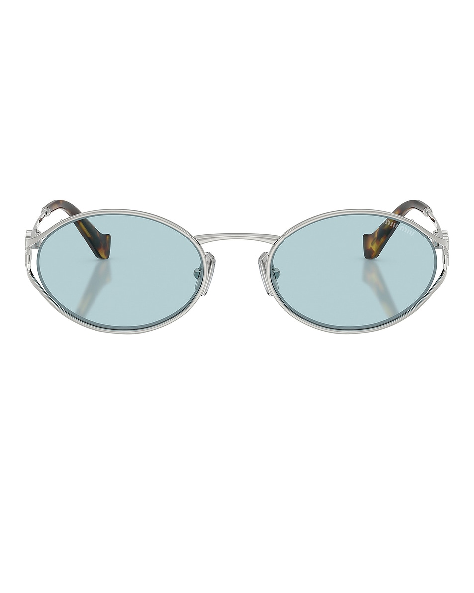 Image 1 of Miu Miu Round Sunglasses in Silver