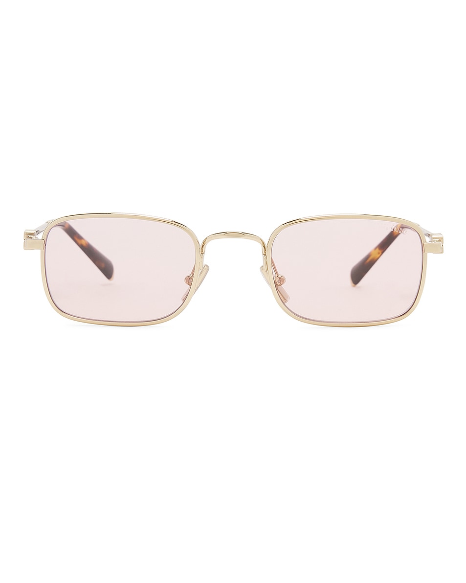 Image 1 of Miu Miu Rectangular Sunglasses in Pale Gold