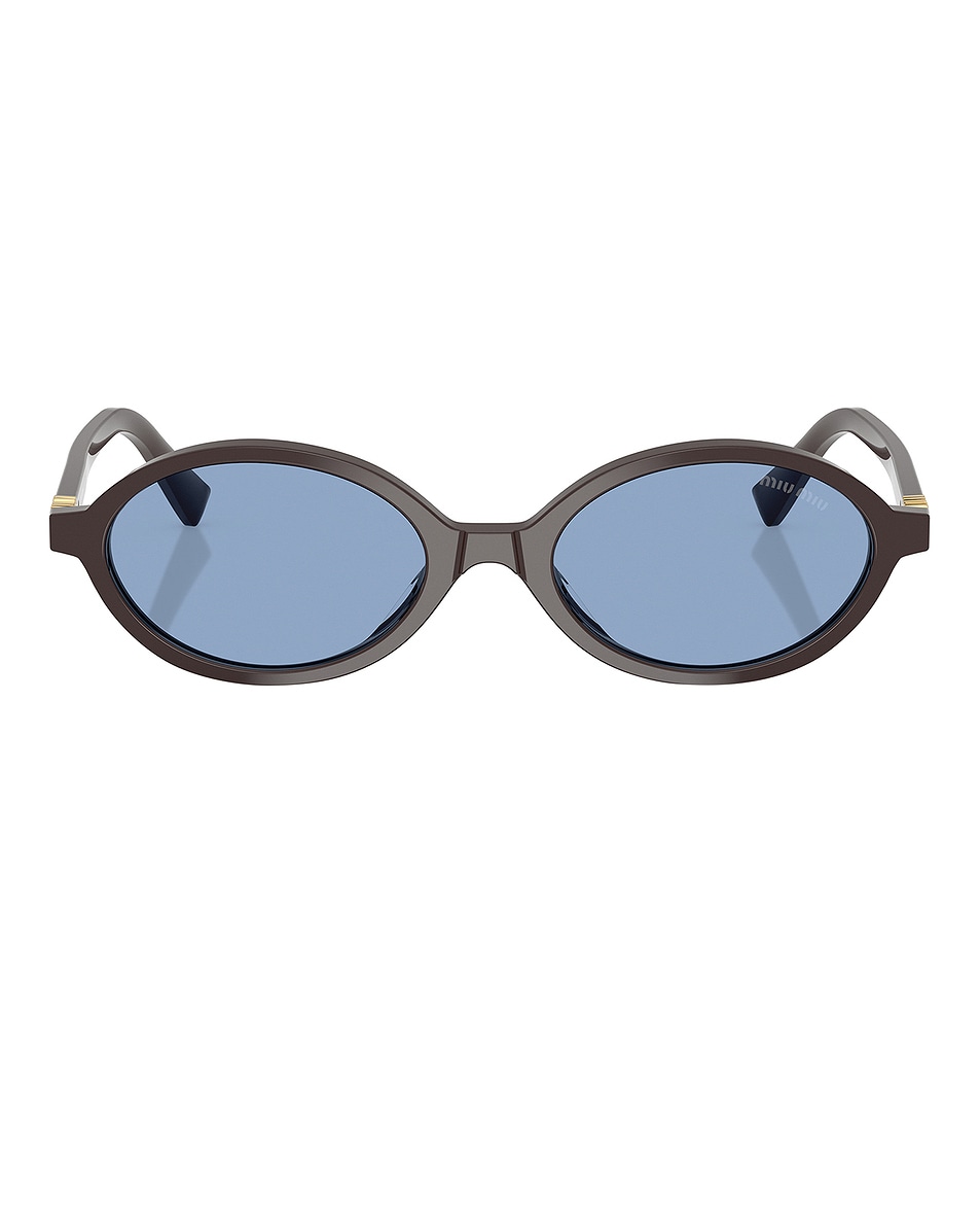 Image 1 of Miu Miu Oval Sunglasses in Moka