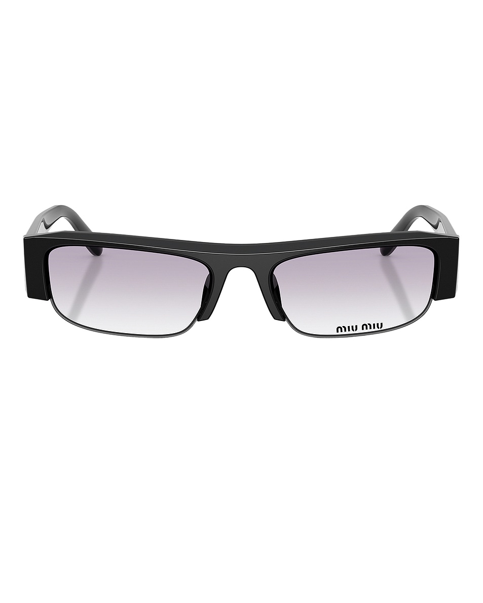 Image 1 of Miu Miu Shield Sunglasses in Black
