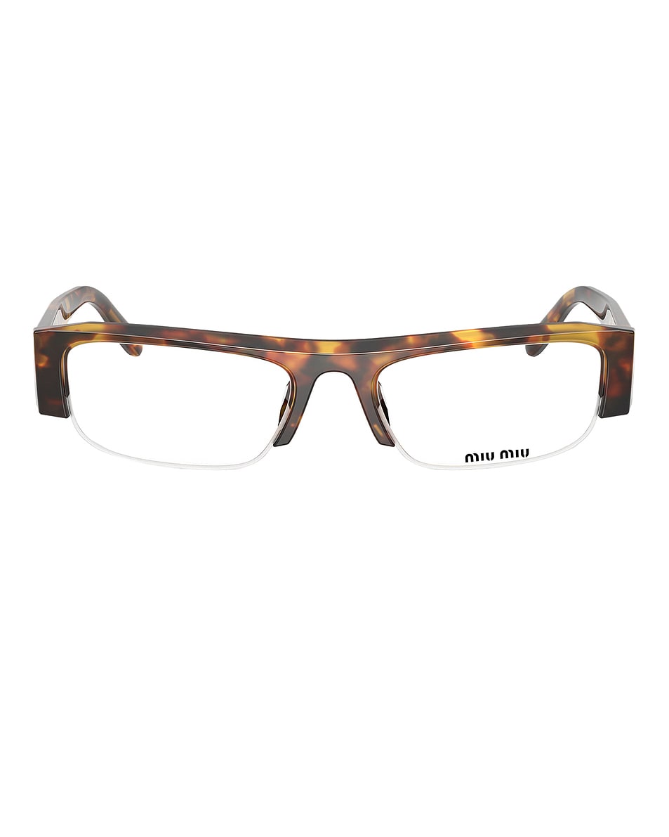 Image 1 of Miu Miu Shield Eyeglasses in Honey Havana