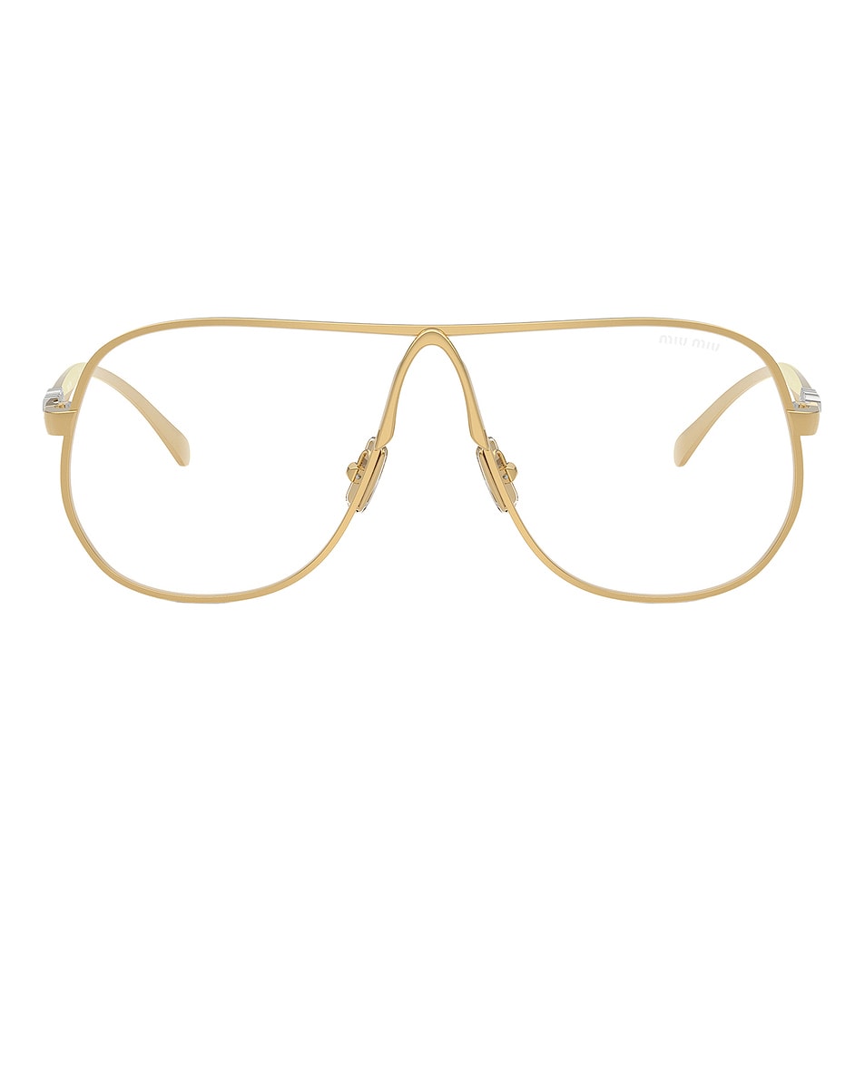 Image 1 of Miu Miu Aviator Eyeglasses in Gold