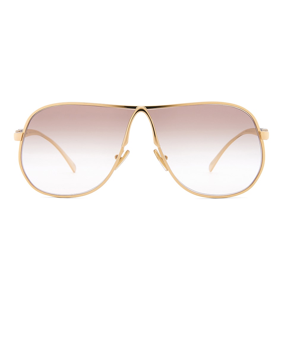 Image 1 of Miu Miu Aviator Sunglasses in Gold