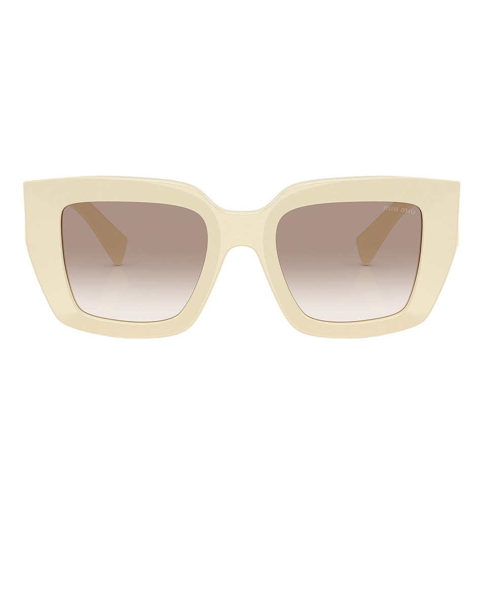 Image 1 of Miu Miu Square Sunglasses in Milk