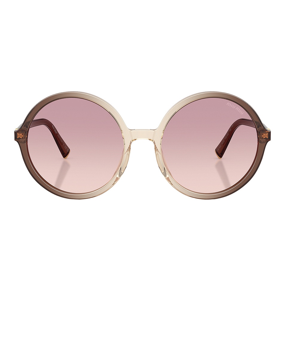 Image 1 of Miu Miu Round Sunglasses in Brown Gradient