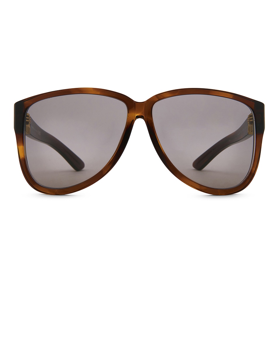 Image 1 of Miu Miu Square Sunglasses in Striped Tobacco