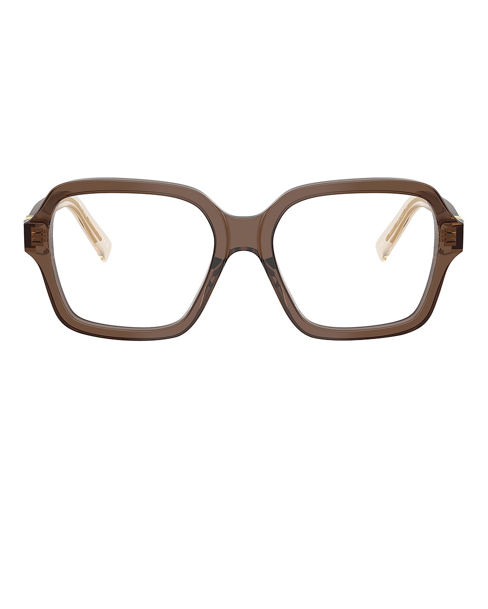 Image 1 of Miu Miu Square Eyeglasses in Brown Transparent
