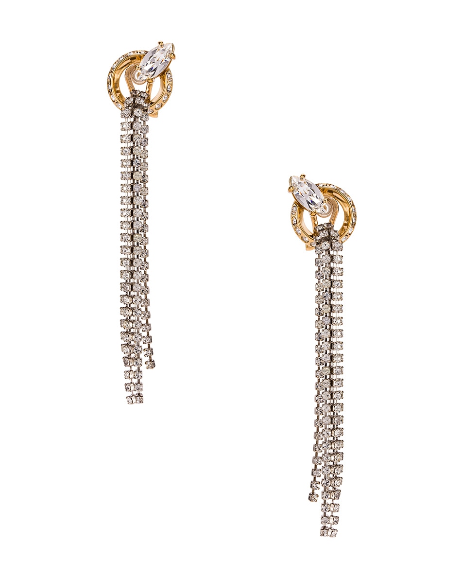 Image 1 of Miu Miu Chandelier Earrings in Gold & Crystal