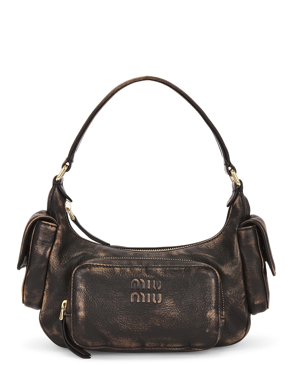 Image 1 of Miu Miu Pocket Shoulder Bag in Sabbia & Caffe