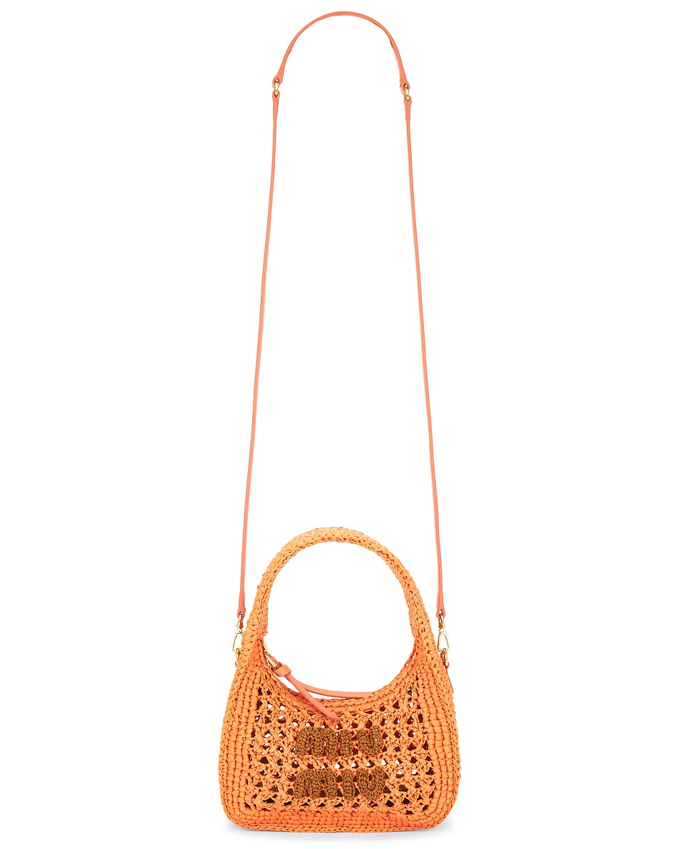 Image 1 of Miu Miu Crochet Hobo Bag in Tulipano & Cognac