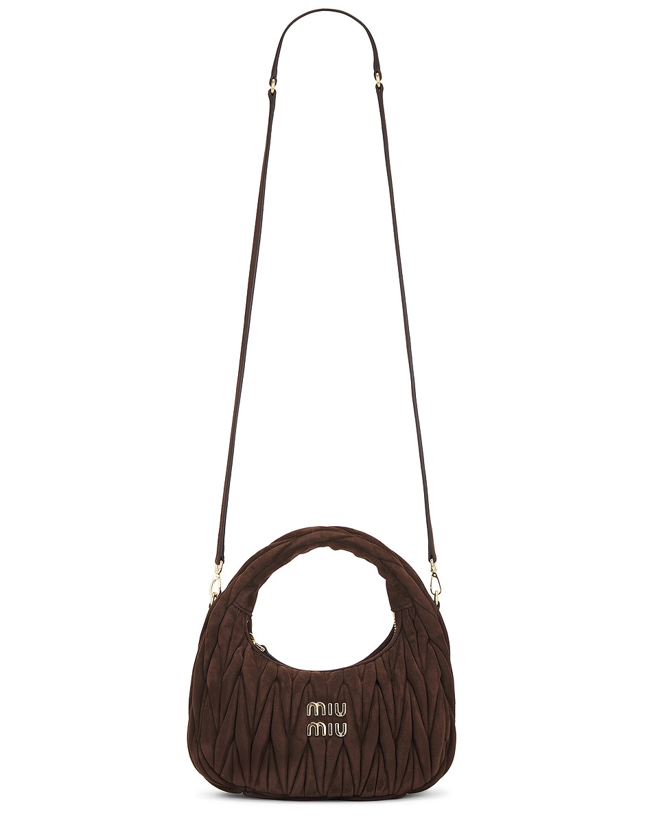 Image 1 of Miu Miu Camoscio Matelasse Hobo Bag in Moro