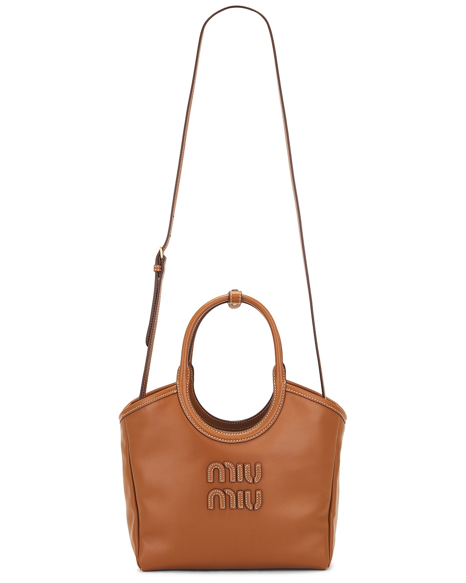 Image 1 of Miu Miu Ivy Tote Bag in Cognac