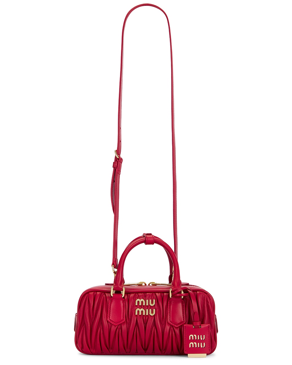 Image 1 of Miu Miu Arcadie Matelasse Bag in Rosso