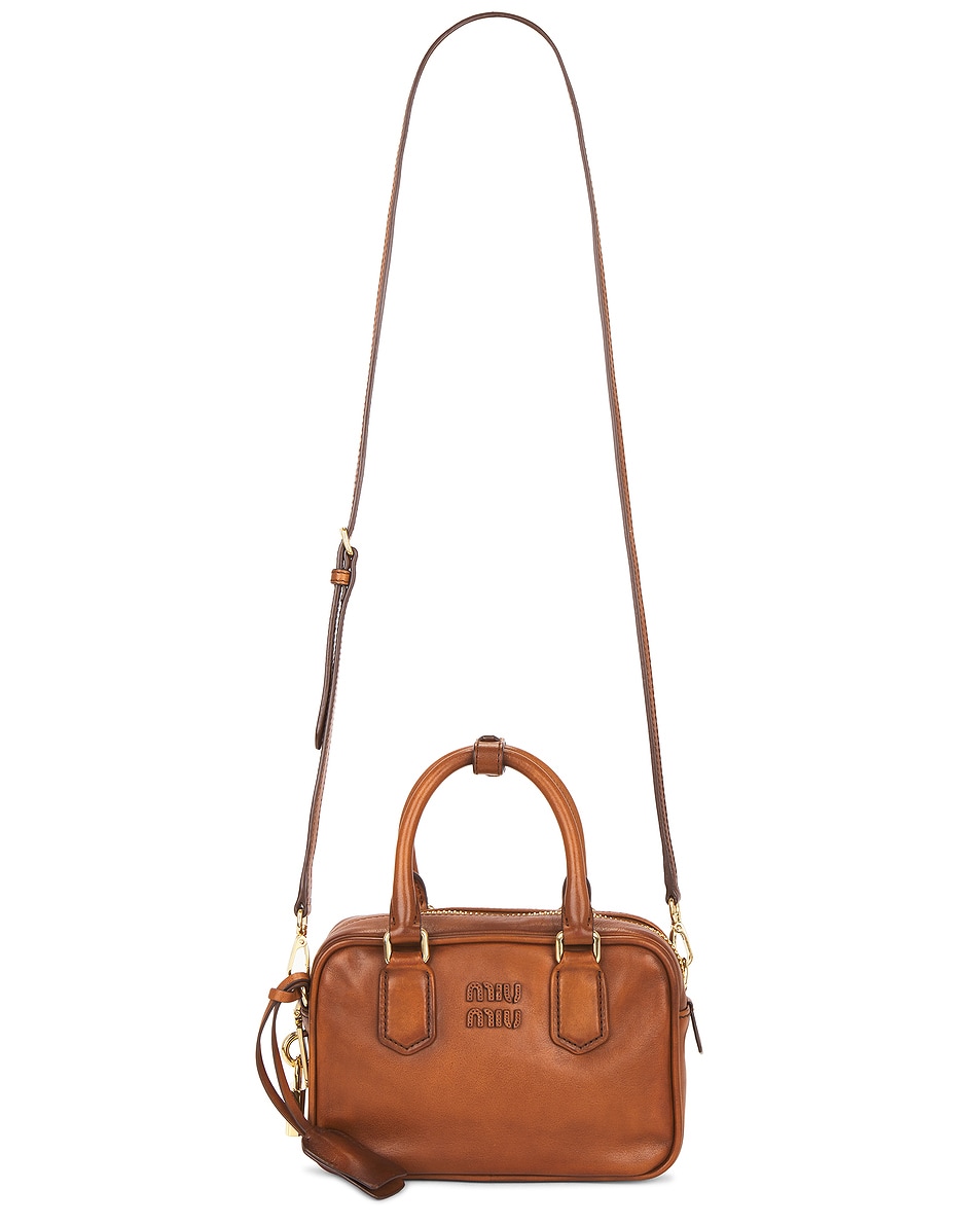 Image 1 of Miu Miu Arcadie Vitello Antic Bag in Cognac