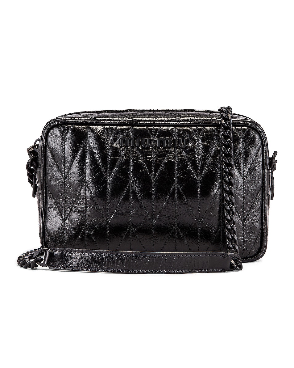 Image 1 of Miu Miu Leather Camera Bag in Black