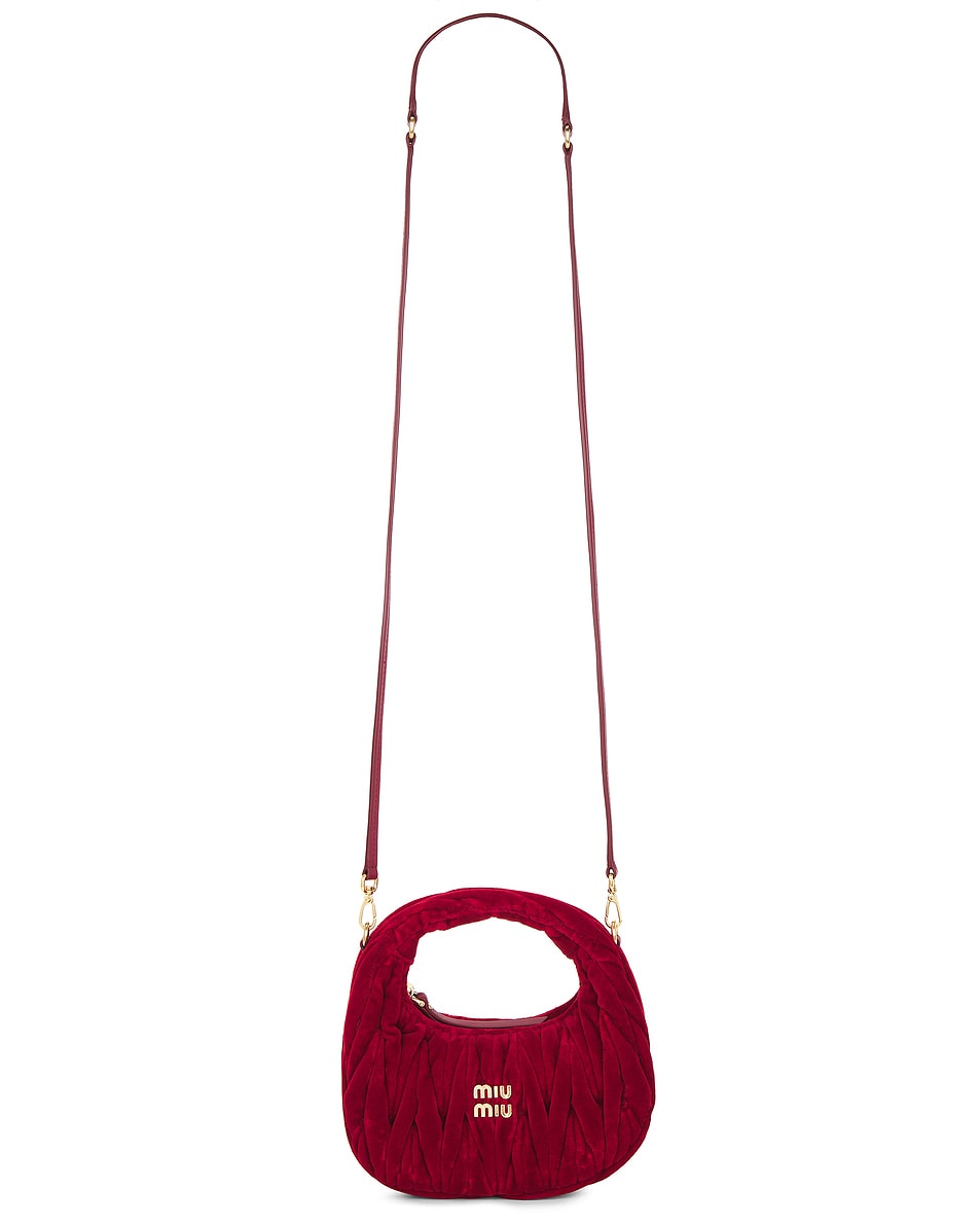 Image 1 of Miu Miu Wander Hobo Bag in Rosso