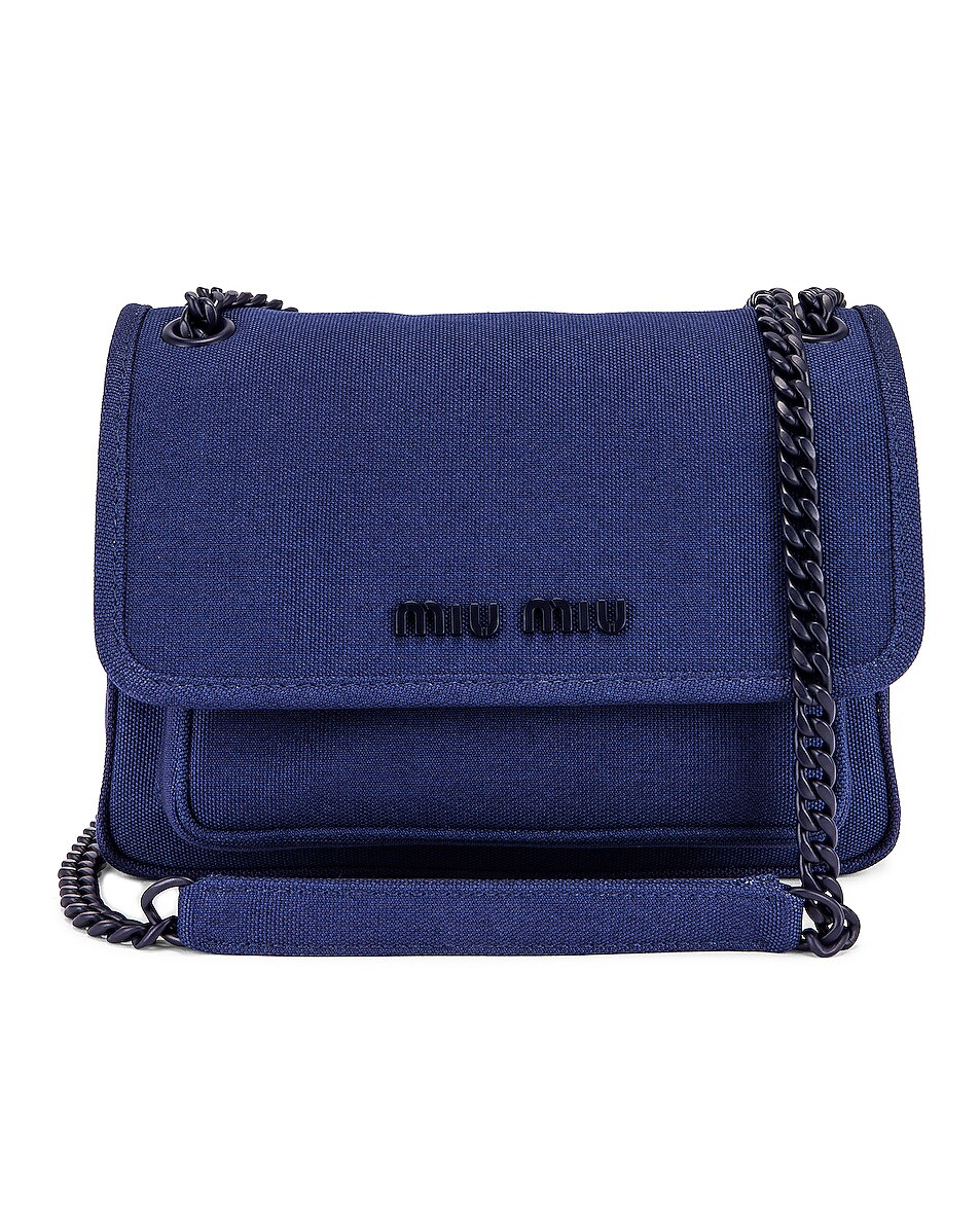 Image 1 of Miu Miu Leather Crossbody Bag in Bluette