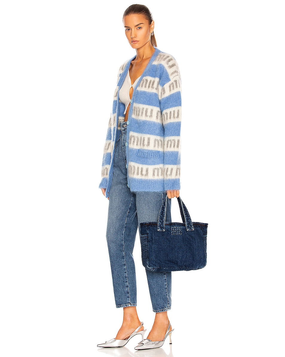 Miu Miu Denim Tote in Bleu FWRD