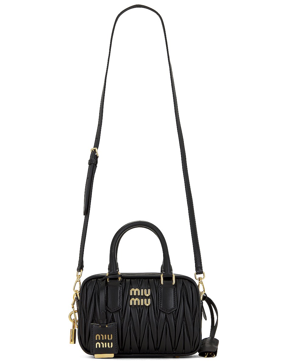 Miu Miu Matelasse Crossbody Bag in Nero FWRD