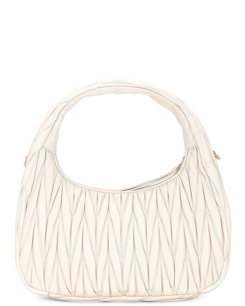 miu hobo bag 31cm white woven fabric main image 0
