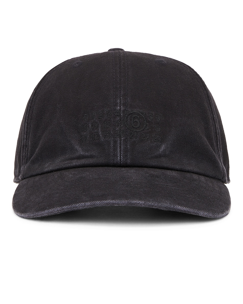 Image 1 of MM6 Maison Margiela Dad Hat in Washed Black