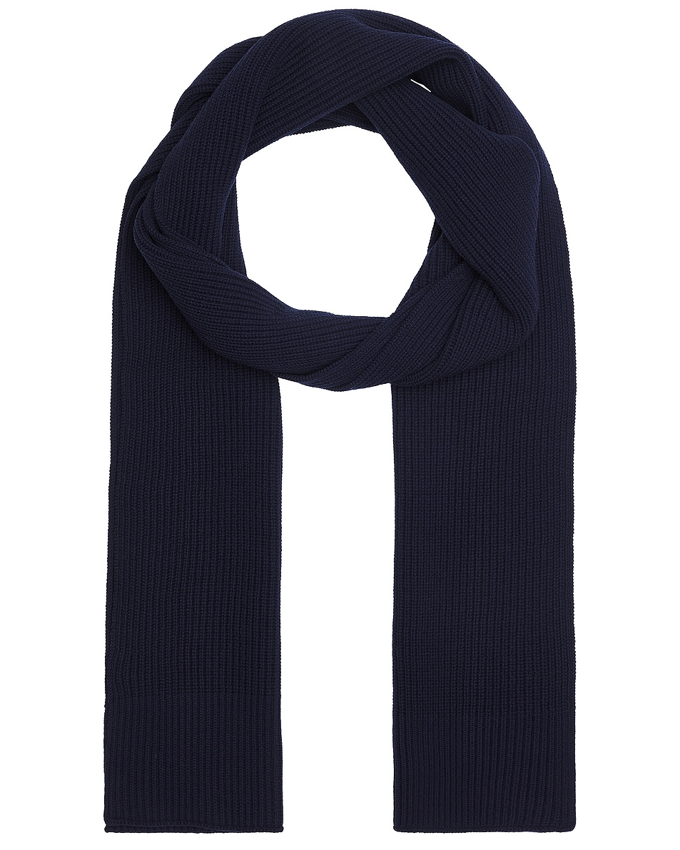 Image 1 of Maison Margiela Ribbed Scarf in Navy