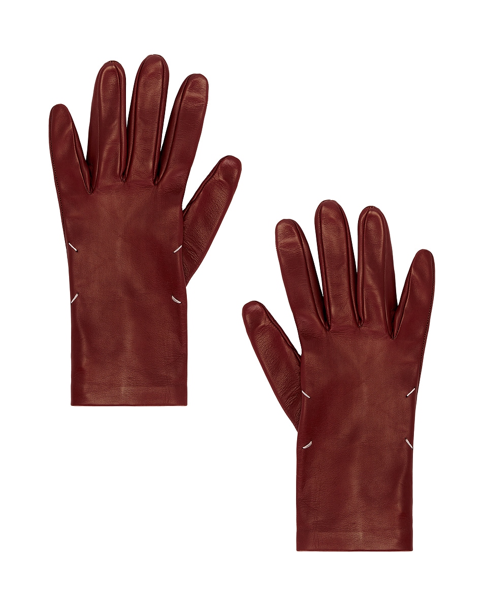 Image 1 of Maison Margiela Leather Gloves in Brick