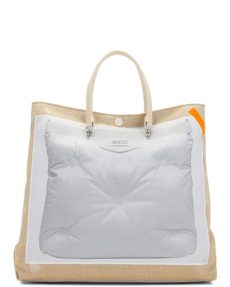 Image 1 of Maison Margiela Trompe L'oeil Glam Slam Bag in Naturale & Greige