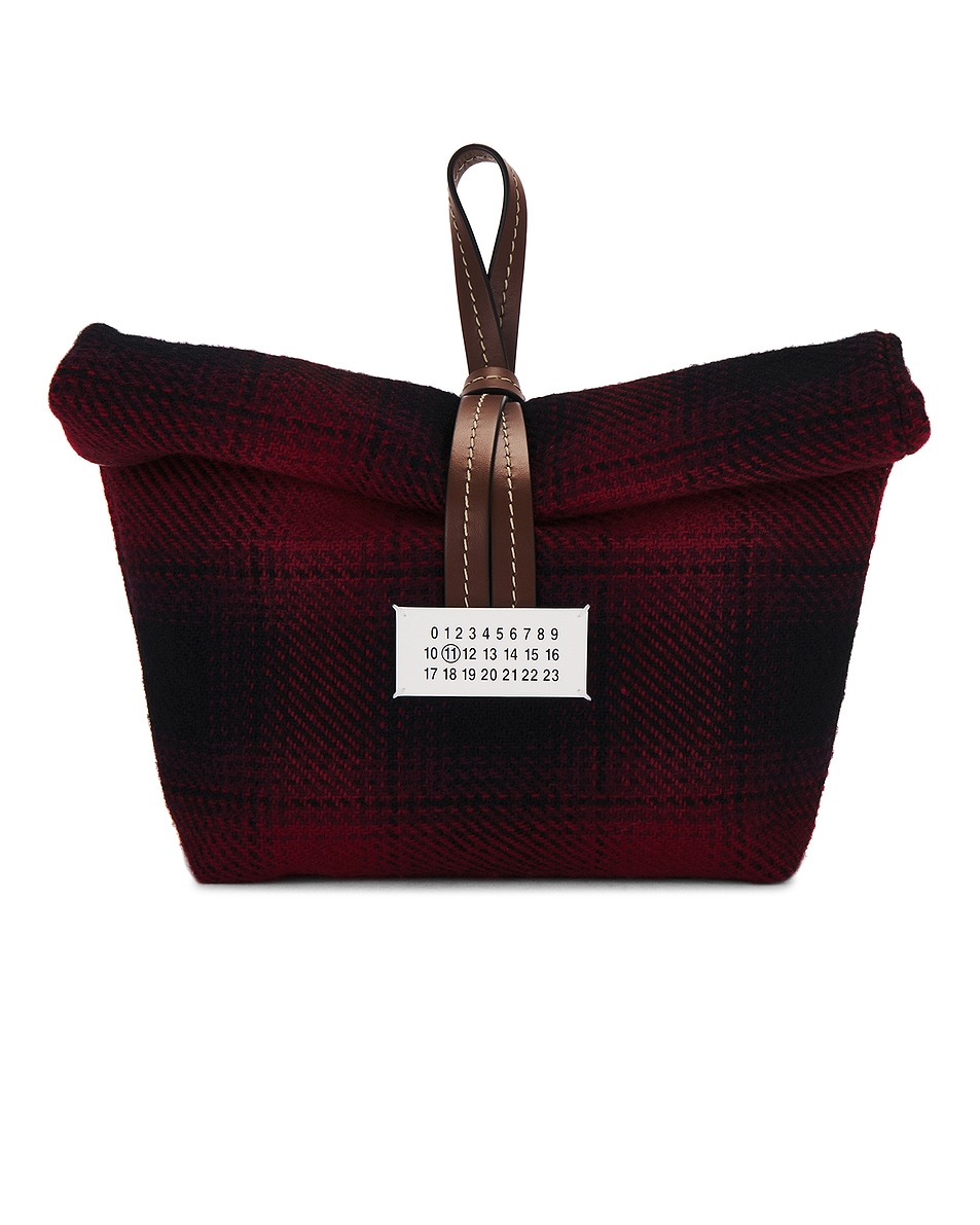 Image 1 of Maison Margiela Paper Clutch Bag in Red & Chestnut