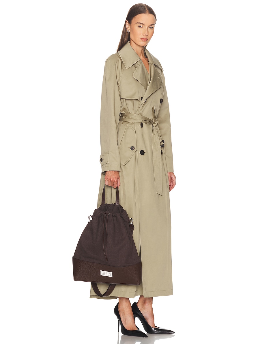 Image 2 of Maison Margiela Medium 5ac Daily Drawstring Backpack in Walnut