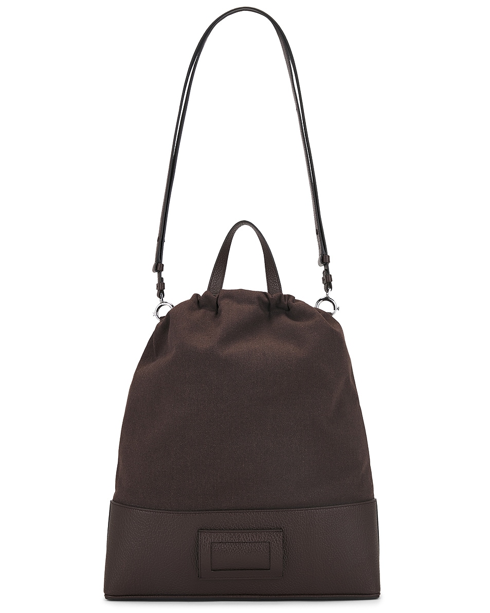 Image 3 of Maison Margiela Medium 5ac Daily Drawstring Backpack in Walnut