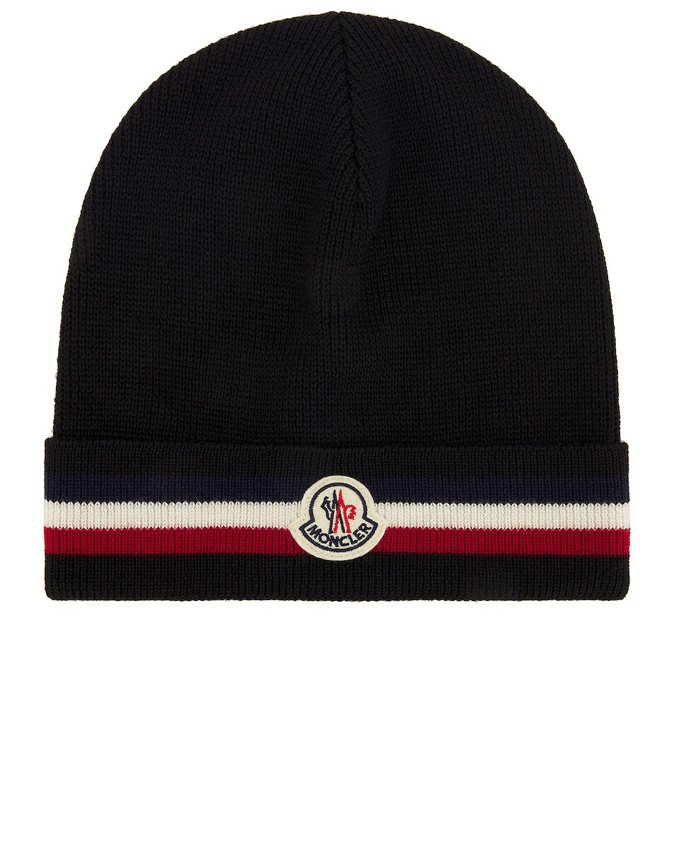 Image 1 of Moncler Beanie Hat in Black