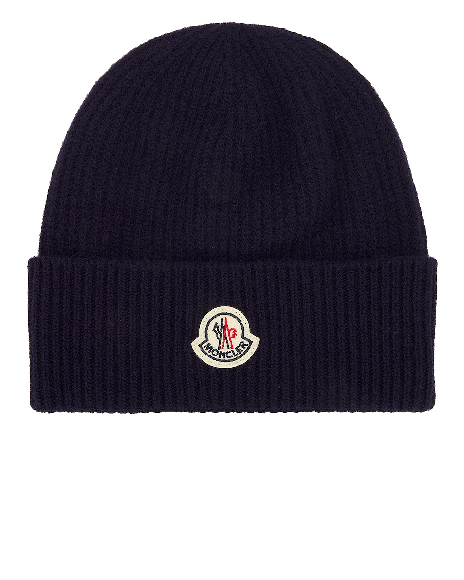 Image 1 of Moncler Beanie Hat in Blue