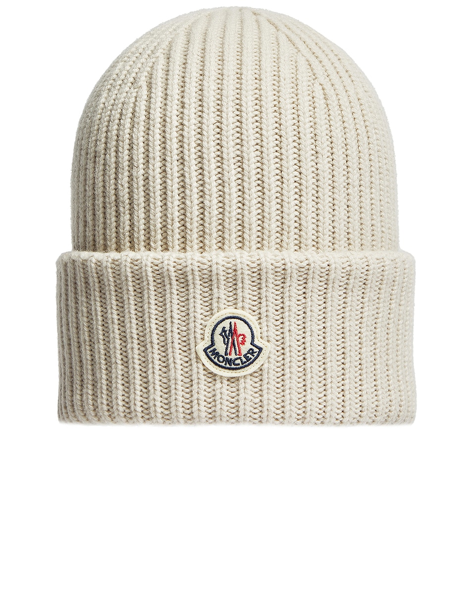 Image 1 of Moncler Beanie Hat in Light Gray