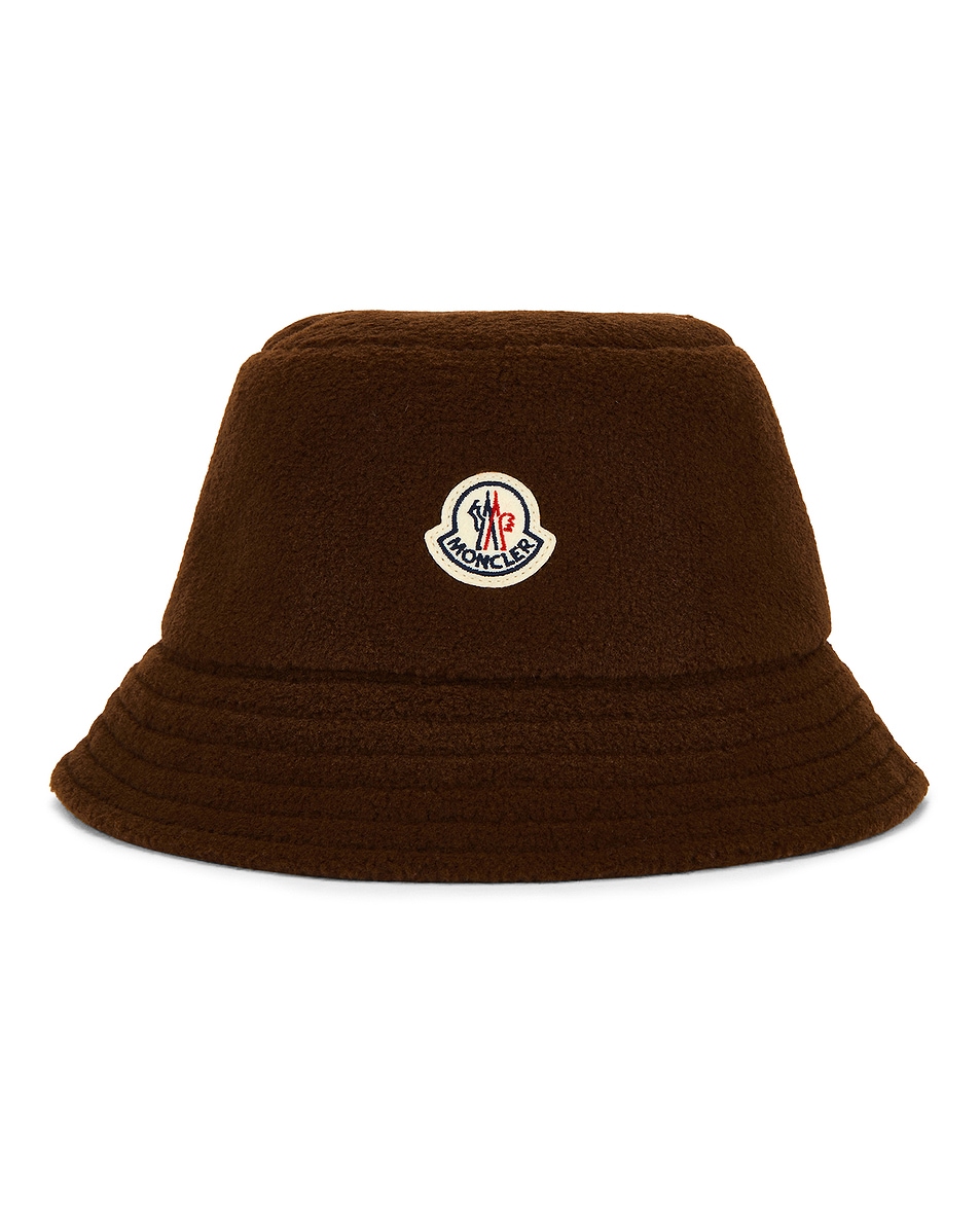 Image 1 of Moncler Reversible Teddy Bucket Hat in Brown